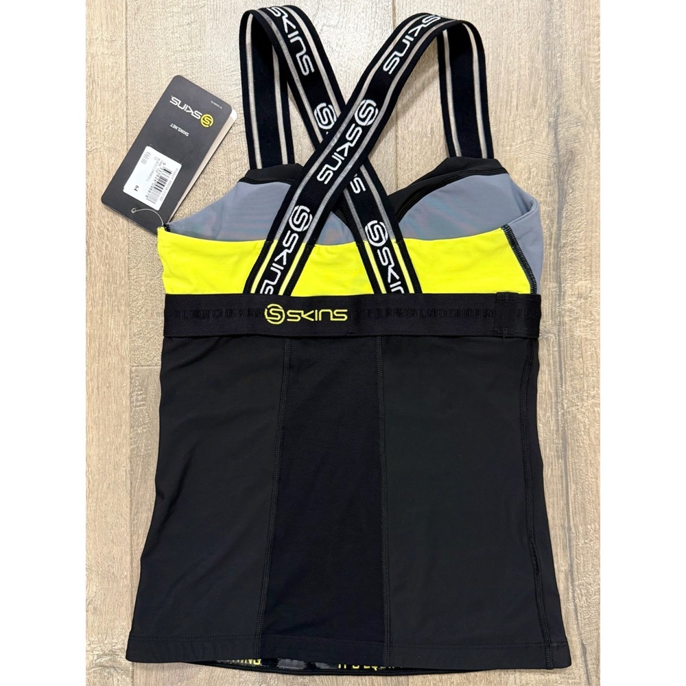 NWT SKINS Women’s Medium (M) Black/Limoncello Compression Tank Top